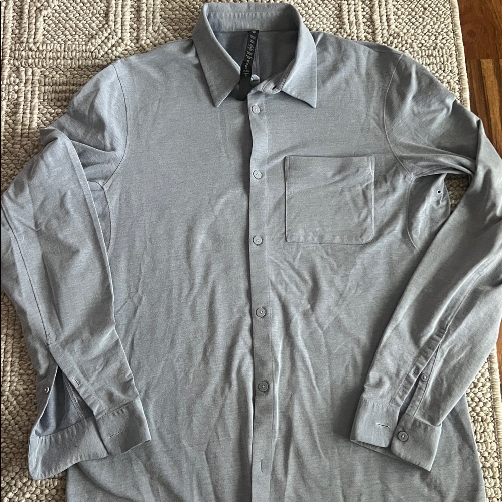 Mens Lululemon Athletica Blue Button-Up Shirt